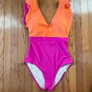 Summersalt Pink and Orange Swimsuit size 10 LT (long torso) new without tags